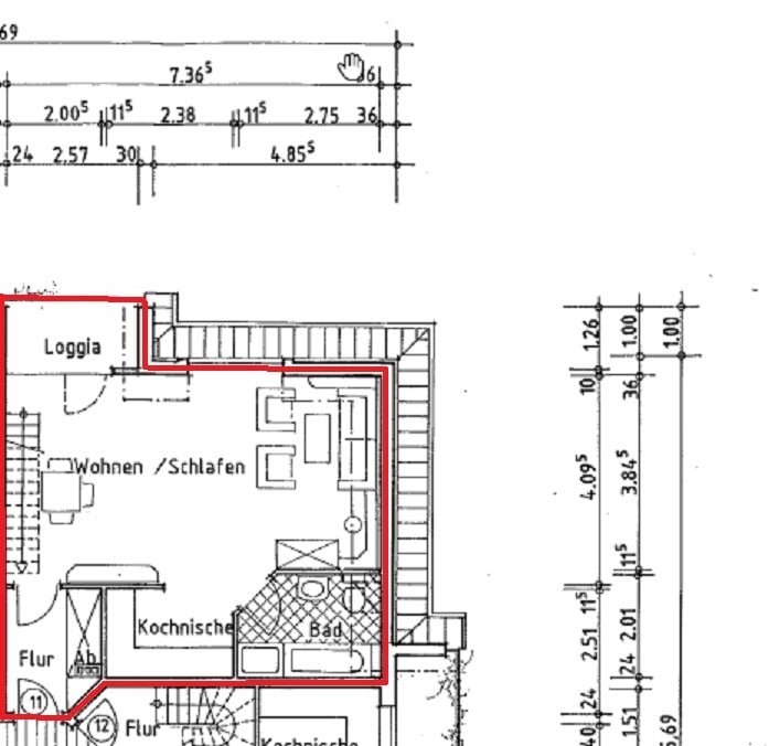Grundriss DG Maisonettewohnung Quickborn