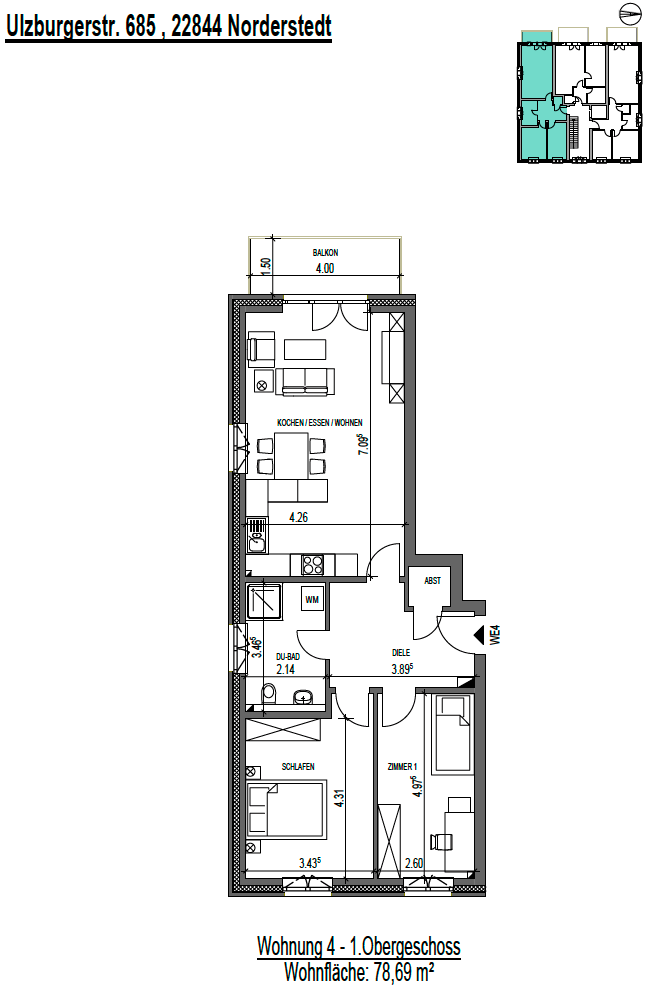 Whg. 004 Etagenwohnung Norderstedt