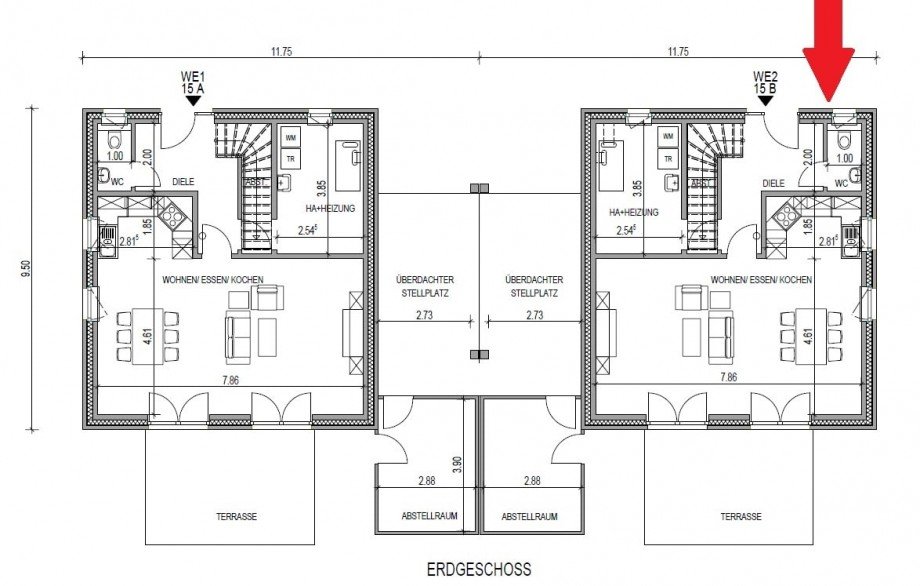 Erdgeschoss Haus 15b Doppelhaush�lfte S�lfeld