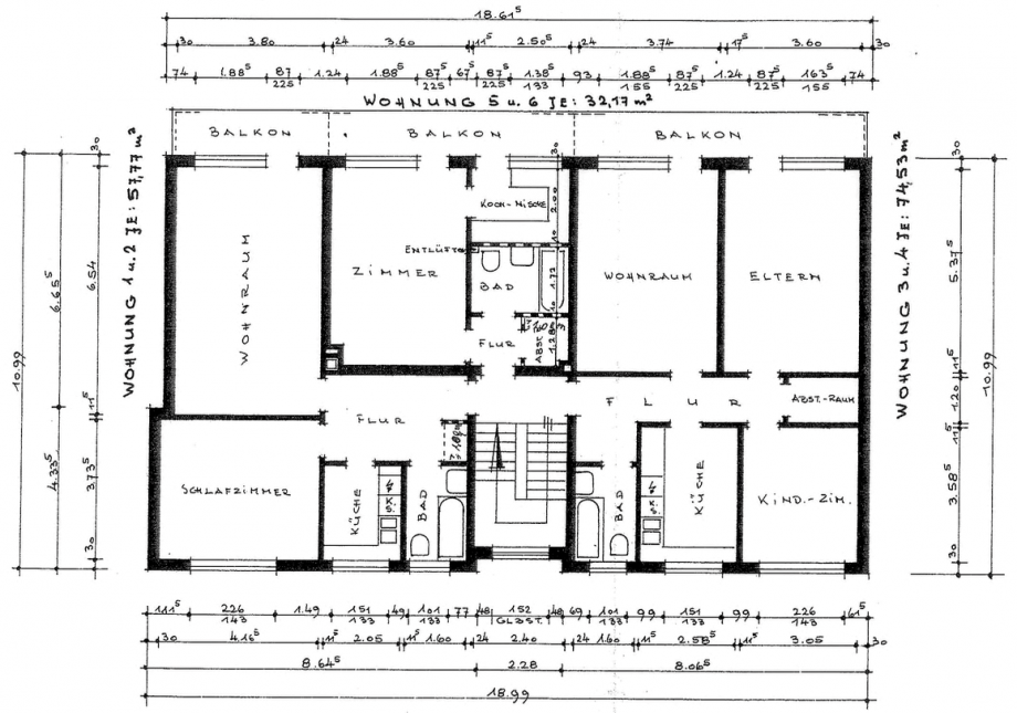 Grundriss EG & OG Mehrfamilienhaus Norderstedt