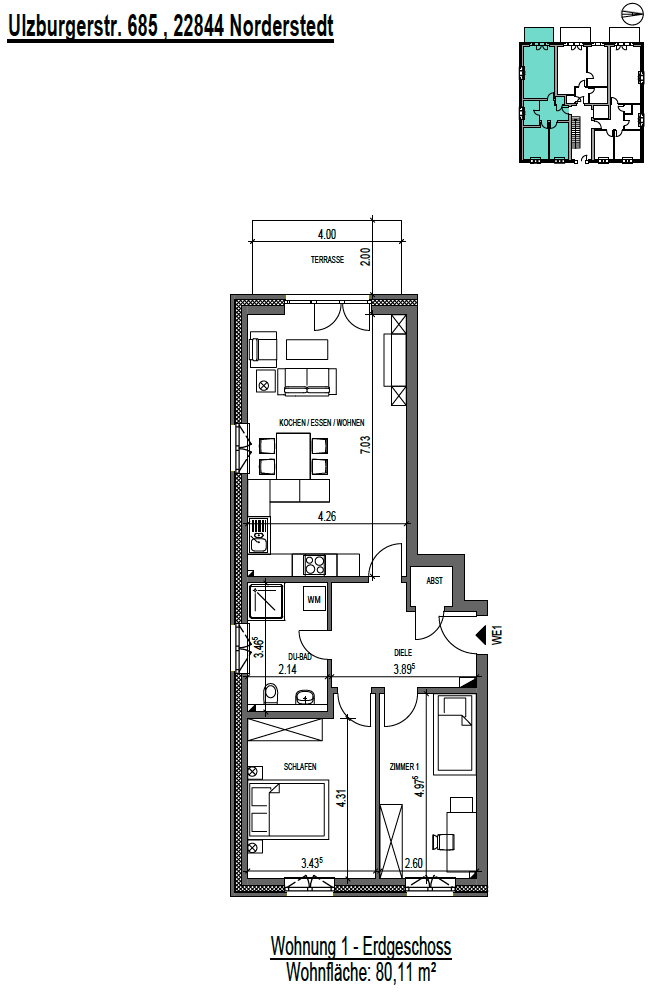 Whg. 001 Erdgeschosswohnung Norderstedt