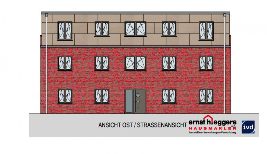 Ansicht Ost - Stra�enansicht Etagenwohnung Norderstedt