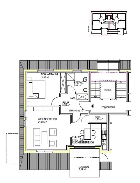 Grundriss Dachgeschosswohnung Henstedt-Ulzburg